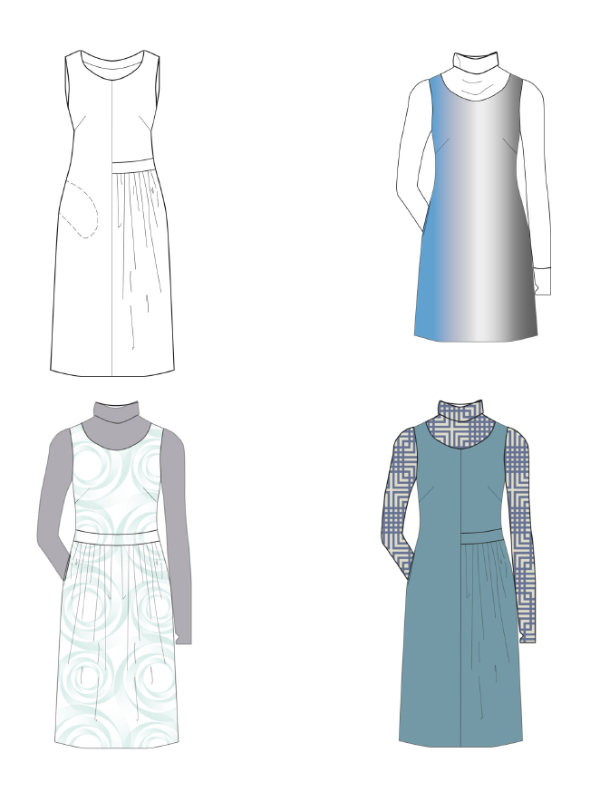 Kleid Neta technische zeichnung